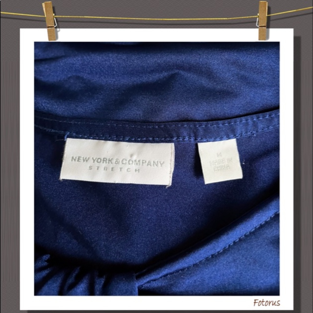 Stretch Sleeveless Blouse. Royal Blue. Medium. - Picture 5 of 9
